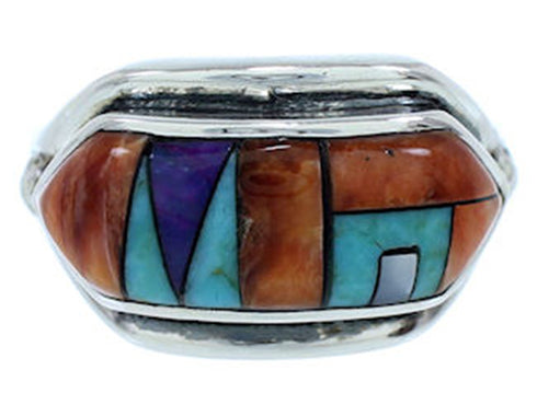 Multicolor Jewelry Southwest Sterling Silver Ring Size 7-3/4 YS72526